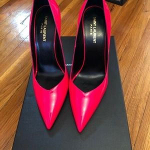 NEW Yves Saint Laurent Kiki Pumps Fuchsia Hot Pink 38.5